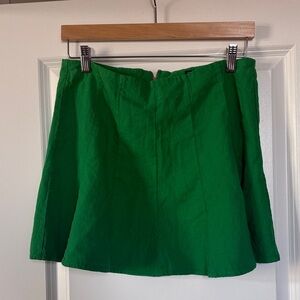 Zara Linen Green A-Line Skirt